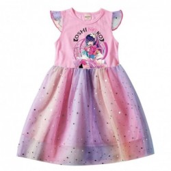 Size is 2T-3T(100cm) OSHI NO KO summer dresses for cute girls Tulle Mesh Flutter Sleeve 1 pieces dress birthday gift