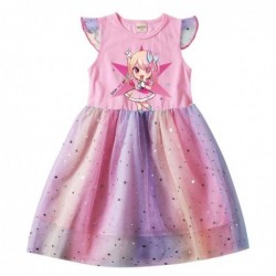Size is 2T-3T(100cm) OSHI NO KO girls summer Dresses Tulle Mesh Flutter Sleeve 1 pieces birthday gift
