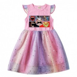 Size is 2T-3T(100cm) For girls pizza tower summer Dresses Flutter Sleeve 1 pieces pink birthday gift