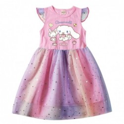 Size is 2T-3T(100cm) cinnamoroll girls summer Dresses Tulle Mesh Flutter Sleeve 1 pieces birthday gift