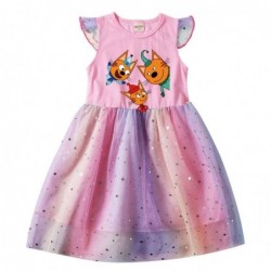 Size is 2T-3T(100cm) Kid-E-Cats summer dresses for cute girls Tulle Mesh Flutter Sleeve 1 pieces dress birthday gift
