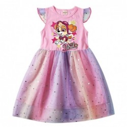 Size is 2T-3T(100cm) Skye PAW Patrol for girls summer purple Dresses Flutter Sleeve 1 pieces birthday gift