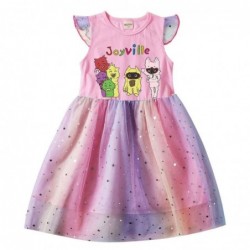 Size is 2T-3T(100cm) For girls Joyville summer Dresses Flutter Sleeve Tulle Mesh 1 pieces purple birthday gift