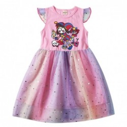 Size is 2T-3T(100cm) For girls Pomni The Amazing Digital Circus summer Dresses Flutter Sleeve 1 pieces birthday gift