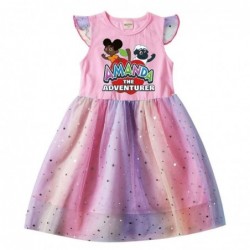Size is 2T-3T(100cm) For girls Diana and Roma summer Dresses Flutter Sleeve Tulle Mesh pink birthday gift
