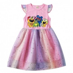 Size is 2T-3T(100cm) for girls Joyville Dresses Tulle Mesh Flutter Sleeve 1 pieces summer dress birthday gift
