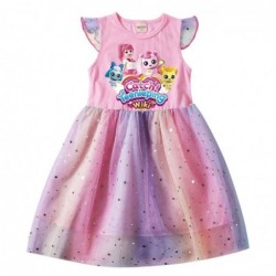 Size is 2T-3T(100cm) Catch Teenieping summer Dresses for girls Tulle Mesh Flutter Sleeve 1 pieces birthday gift
