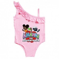 Size is 2T-3T(100cm) Amanda the Adventure 1 Piece Summer full body swimsuit for girls with cap