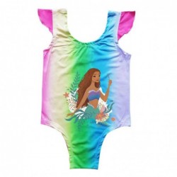 Size is 2T-3T(100cm) The Little Mermaid 1 Piece swimsuit For girls Flutter Sleeve Summer Swimsuit High Waisted