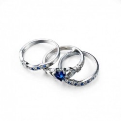 Size is Size5 blue Claddagh Rings for man Heart Cut Ring with Ring box red Claddagh Rings
