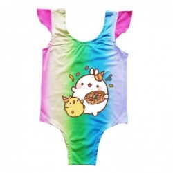 Size is 2T-3T(100cm) For girls Cute Molang mermaid swimsuit 1 Piece Summer Swimsuit High Waisted