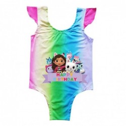 Size is 2T-3T(100cm) Gabby's Dollhouse mermaid swimsuit for girls Flutter Sleeve Summer Swimsuit