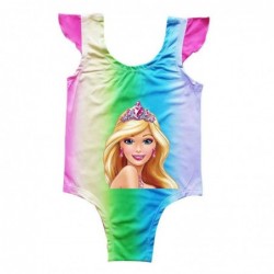Size is 2T-3T(100cm) For girls Barbie mermaid 1 Piece swimsuit Flutter Sleeve Summer Swimsuit High Waisted