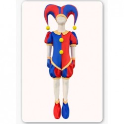 Size is 3T-4T(110cm) Pomni for The Amazing Digital Circus Halloween Costumes For kids or adult Jumpsuit