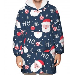 Size is Adult-OneSize Sweatshirt Adult Santa Print Oversized Christmas Blanket Hoodie