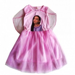 Size is 2T-3T(100cm) Sleeveless Chiffon Shawl dress Ariana DeBose Wish purple summer Dress for girls