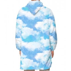 Size is Adult-OneSize Sweatshirt Adult Clouds Sky Comfy Oversized Hoodie Blanket Blue