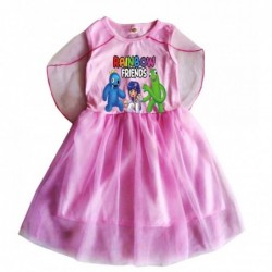 Size is 2T-3T(100cm) Sleeveless Chiffon Shawl dress roblox rainbow friends summer Dress for girls 3-11 year