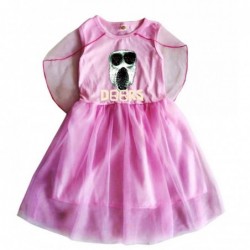 Size is 2T-3T(100cm) monsters doors summer Dress for girls Sleeveless Chiffon Shawl birthday dress