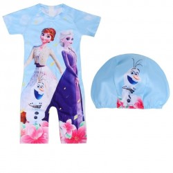 Size is 2T-3T Swimsuit Toddler Girls Frozen 2 Elsa Anna One Piece Rose Red