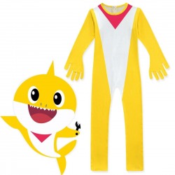 Size is (3T-4T)/XS Toddler Boy Baby Shark Halloween Costumes With Mask Yellow