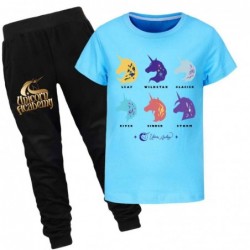 Size is 2T-3T(100cm) Unicorn Academy Short Sleeve T-shirt Top and black Pants Set Summer Outfits for kids