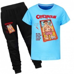 Size is 2T-3T(100cm) boys operation board Short Sleeve T-shirt Top and black Pants Set Summer Outfits for kids