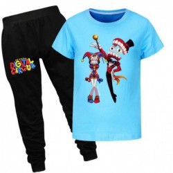 Size is 2T-3T(100cm) The Amazing Digital Circus Short Sleeve T-shirt Top and black Pants Set Summer Outfits for kids