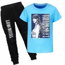 Size is 2T-3T(100cm) taylor swift Short Sleeve T-shirt Top and black Pants Set Summer Outfits for kids
