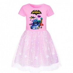 Size is 2T-3T(100cm) Batwheels Short Sleeves Tulle Mesh Dress for girls birthday gift 1 pieces summer dress