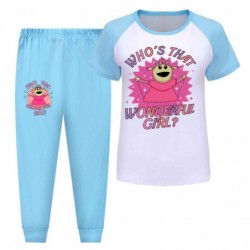 Size is 2T-3T(100cm) who's that wonderful girl Pajama Set for kids Short Sleeve Top and Pants Pajama Set