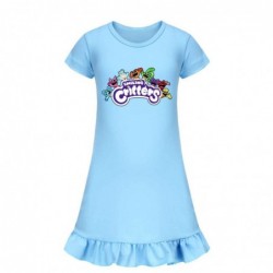 Size is 4T-5T(110cm) For girls Smiling Critters Short Sleeves summer dress 1 Piece purple nightdress