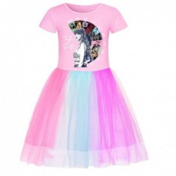 Size is 2T-3T(100cm) taylor swift 1 pieces Summer dress Short Sleeves Rainbow Dress for girls