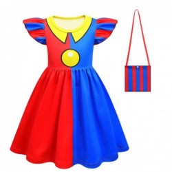 Size is 2T-3T(100cm) The Amazing Digital Circus Pomni summer Dress For Girls Flutter Sleeve A Line Summer Outfits