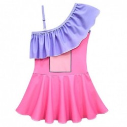 Size is 2T-3T(100cm) The Amazing Digital Circus Jax 1 Piece swimsuit For girls Ruffle One Shoulder Bathing Suit