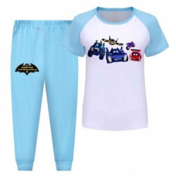 Size is 2T-3T(100cm) boys Batwheels Pajama Set for kids Short Sleeve Top and Pants Pajama Set black