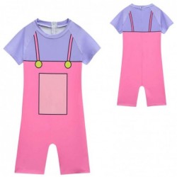 Size is 4T-5T(110cm) for kids The Amazing Digital Circus Jax 1 plece pink Swimwear with Caps Zipper Back