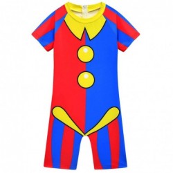 Size is 4T-5T(110cm) for boys The Amazing Digital Circus Pomni 1 plece Swimwear with Caps Zipper Back
