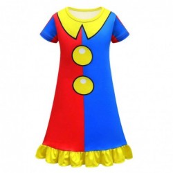 Size is 4T-5T(110cm) Pomni The Amazing Digital Circus nightdress for girls Short Sleeves summer dress 1 Piece