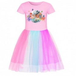 Size is 2T-3T(100cm) roblox 1 pieces Short Sleeves Rainbow Dress for girls birthday summer dress
