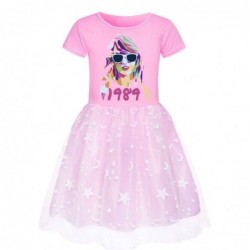 Size is 2T-3T(100cm) girls taylor swift 1989 Short Sleeves Tulle Mesh Dress for girls birthday 1 pieces summer dress