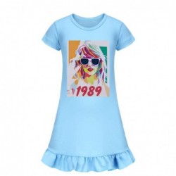 Size is 4T-5T(110cm) taylor swift 1989 pink nightdress for girls Short Sleeves summer dress 1 Piece