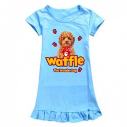 Size is 4T-5T(110cm) waffle the wonder dog nightdress for girls Short Sleeves summer dress 1 Piece