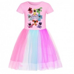 Size is 2T-3T(100cm) Smiling Critters Summer dress for girls Short Sleeves Rainbow Dress