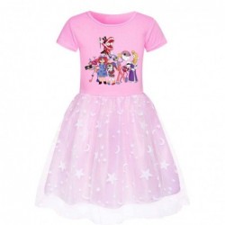 Size is 2T-3T(100cm) The Amazing Digital Circus merch Short Sleeves Tulle Mesh Dress for girls 1 pieces summer dress