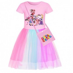 Size is 2T-3T(100cm) The Amazing Digital Circus merch Summer dress for girls Short Sleeves Rainbow Dress