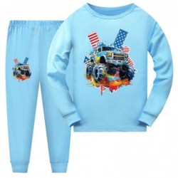 Size is 4T-5T(110cm) monster truck Long Sleeve 2 Pieces Pajamas For kids girls 2 Pieces Costumes