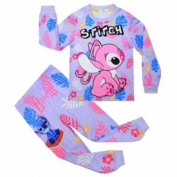 Size is 4T-5T(110cm) Lilo Stitch Long Sleeve 2 Pieces Pajamas For kids Costumes