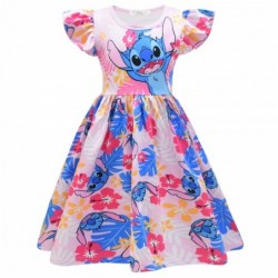 Size is 2T-3T(100cm) Lilo Stitch summer Dress For Girls A Line Flutter Sleeve Summer Outfits