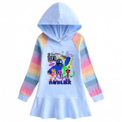 Size is 1.5T-2T(90cm) Rainbow friends from Roblox Hoodie dress rainbow Long Sleeve For girls